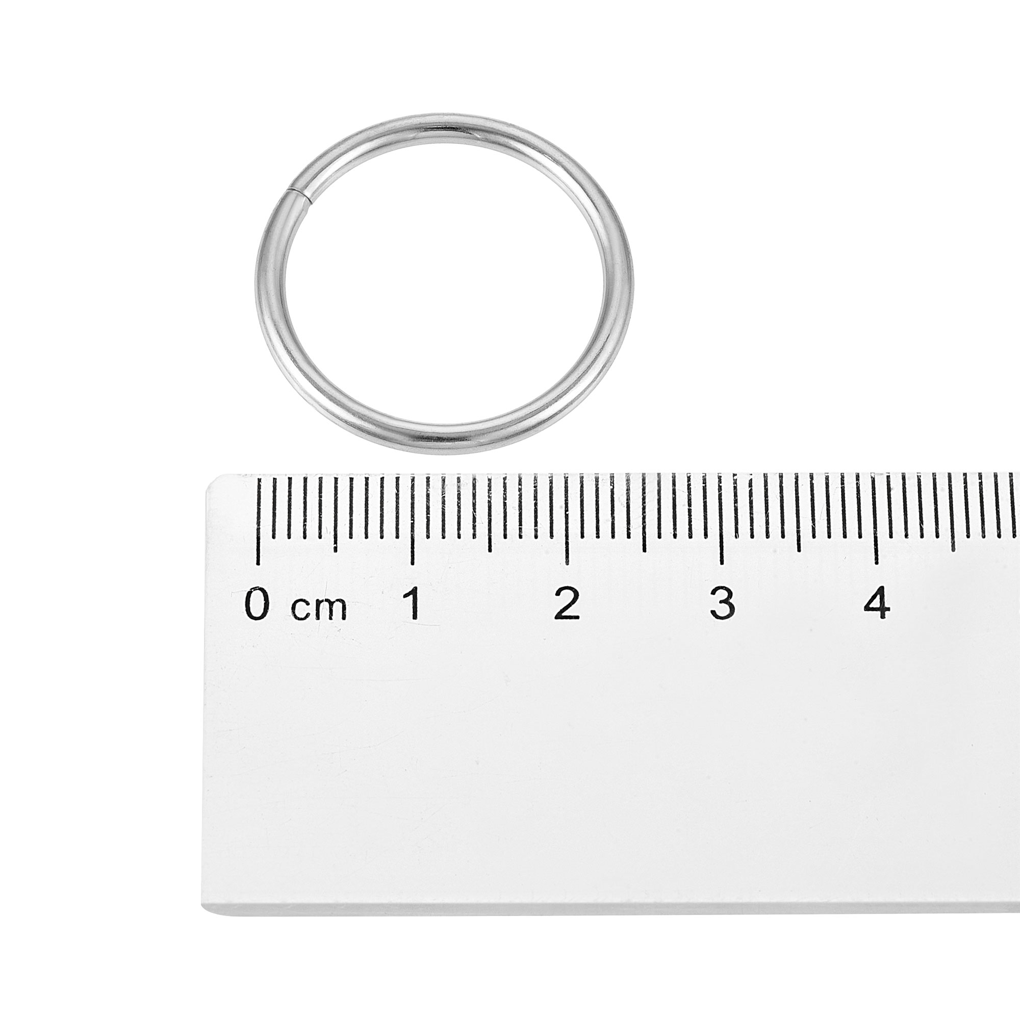 Metal O Rings, 15 Pack 20mm(0.79) ID 2mm Thickness Multi-Purpose Non  Welded O-Ring Buckle, Silver Tone 